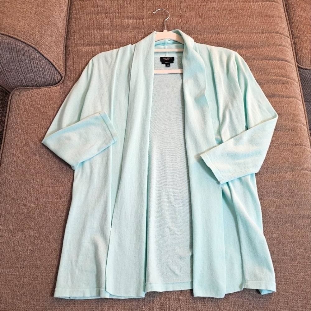 Talbots Petites Mint Pima Cotton Open Front Casual Light Cardigan Small Petite